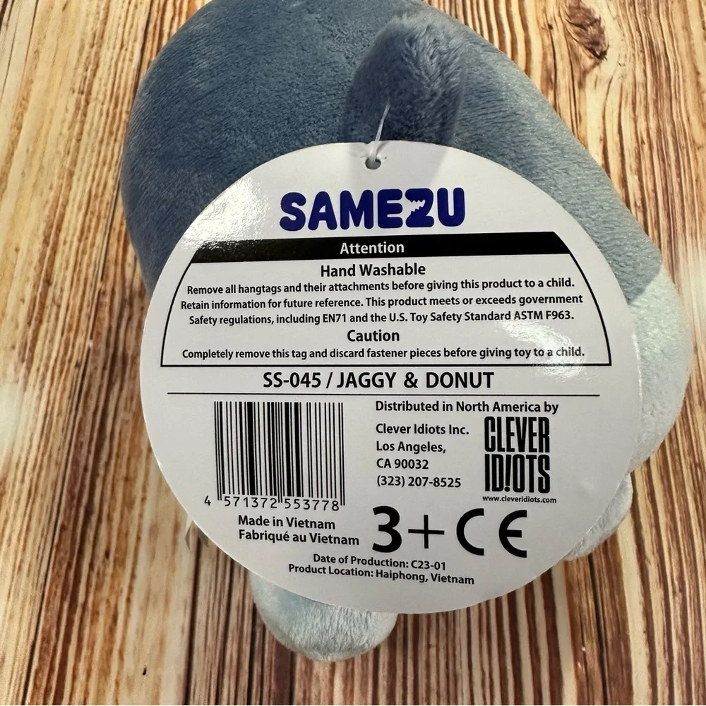 NWT SAMEZU Nom Nom Shark Plush- Jaggy & Donuts- Stuffed Animal 6.5